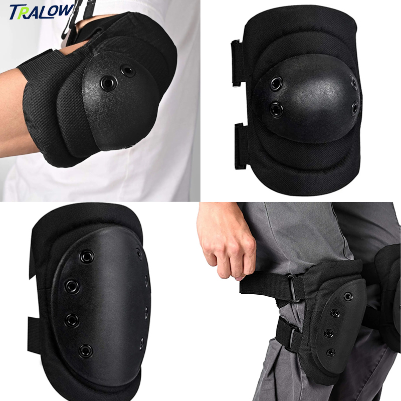Mountain Biking Knee And Elbow Pads - مجموعة واقيات TRALOW 4 في 1