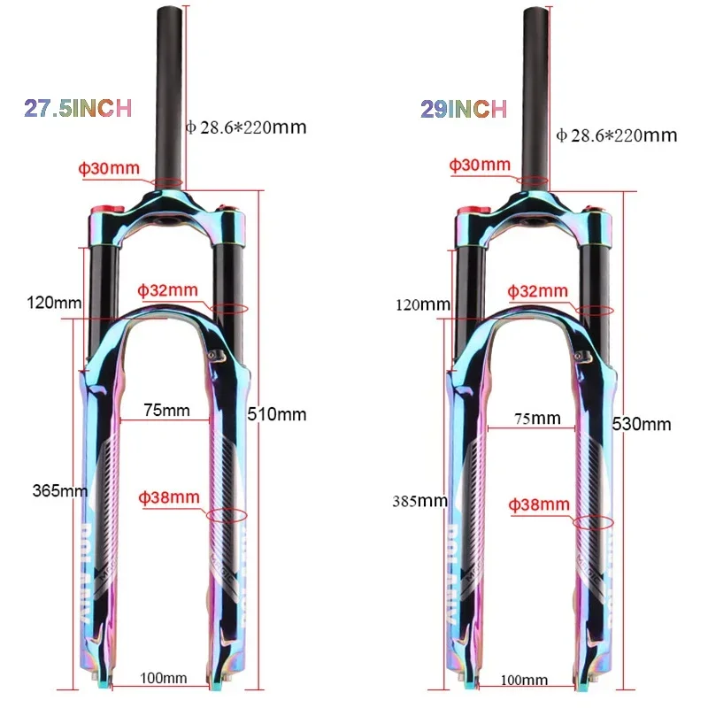 قوس قزح 27.5/ 29er تعليق الهوا - مراجعة Mtb Fork Air وسعره