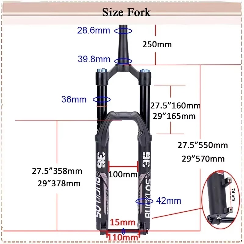 شوكة تعليق هوائية من بوكلوس لل - مراجعة Mtb Fork Air وسعره