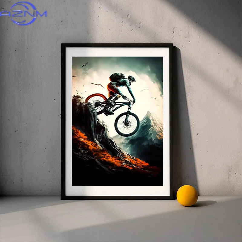 لوحات وملصقات حديثة لدراجات ال - مراجعة Picture Of Mountain Biking وسعره