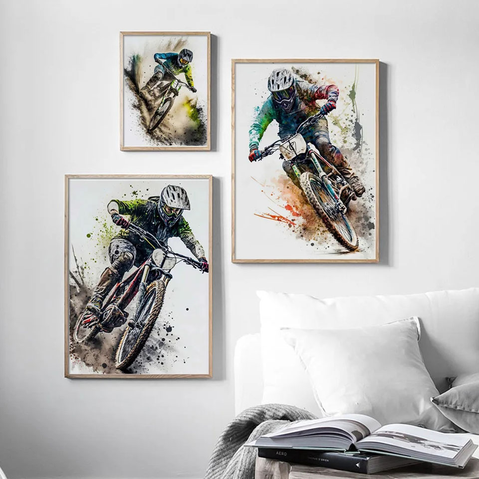 لوحة ماسية لديكور غرفة المعيشة - مراجعة Picture Of Mountain Biking وسعره